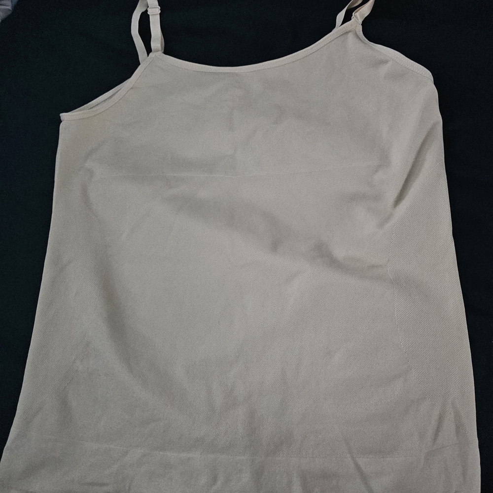 Women's Cream Tank Top And Bottoms Shapewear Never W9rn Xl And 2 Xl, 2xl Runs Sm